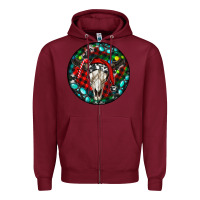 Burgundy Christmas skull Zipper Hoodie - RanaPortraitStore
