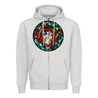 Dove Grey Christmas skull Zipper Hoodie - RanaPortraitStore