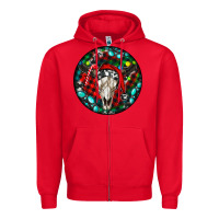 Red Christmas skull Zipper Hoodie - RanaPortraitStore