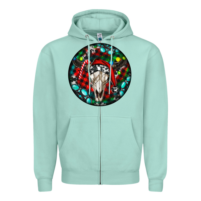 Christmas Skull Zipper Hoodie by RanaPortraitStore | Teevron