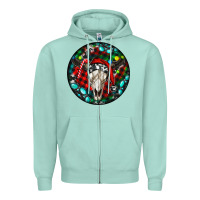 Seafoam Christmas skull Zipper Hoodie - RanaPortraitStore
