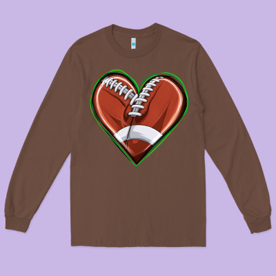 Long Sleeve Tee football heart
