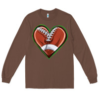 Chestnut football heart Long Sleeve Tee - texasbilliewilder