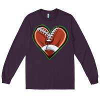 Plum football heart Long Sleeve Tee - texasbilliewilder