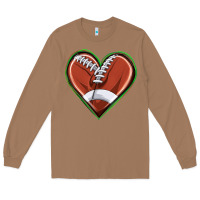 Toasted Coconut football heart Long Sleeve Tee - texasbilliewilder