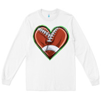 White football heart Long Sleeve Tee - texasbilliewilder