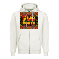 Oatmeal Heather black history month Zipper Hoodie - Zillion Design Studio