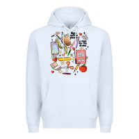 White can't talk right now doing teacher stuff Premium Hoodie - MaliasSmallBusiness