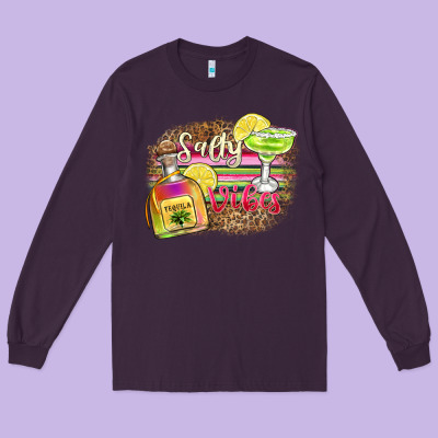 Salty Vibes Long Sleeve Tee Designed By Zillion Design Studio