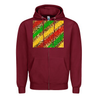 Burgundy african colors leopard Zipper Hoodie - Zillion Design Studio