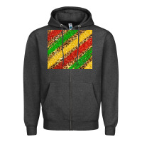 Charcoal Heather african colors leopard Zipper Hoodie - Zillion Design Studio