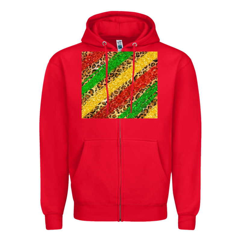 African Colors Leopard Zipper Hoodie by Zillion Design Studio | Teevron