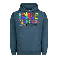 Pigment Midnight Navy love needs no words autism Urban Hoodie - MaliasSmallBusiness