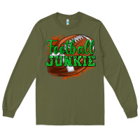 Army Green football junkie Long Sleeve Tee - texasbilliewilder