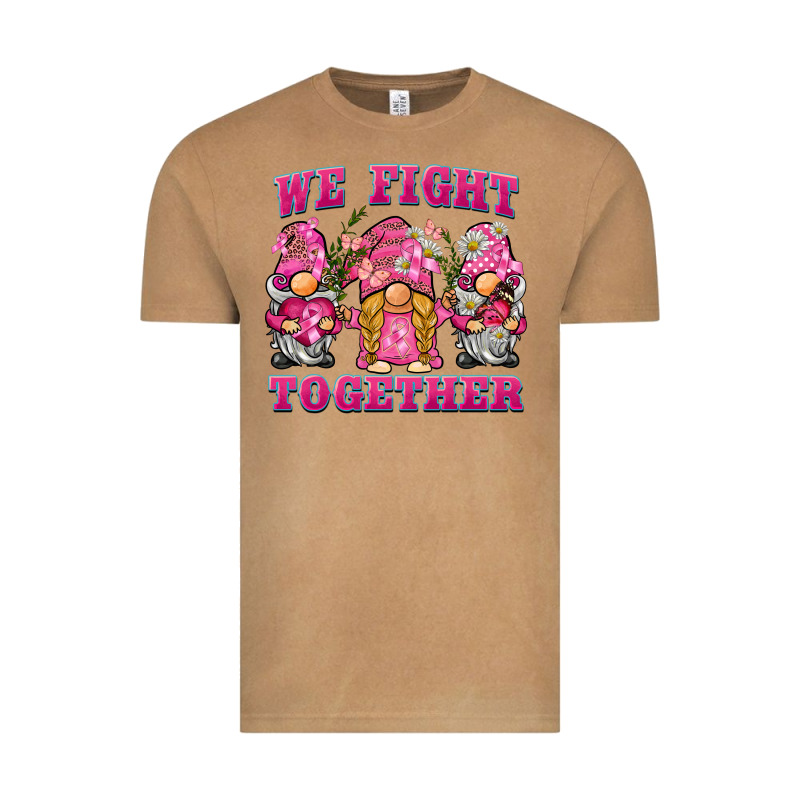 We Fight Together Breast Cancer Gnome Vintage Tee by BarkalooDesign | Teevron