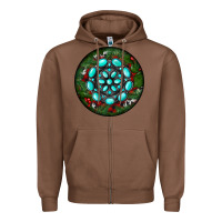 Chestnut Christmas Round Turquoise Gemstone Zipper Hoodie - RanaPortraitStore