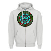Dove Grey Christmas Round Turquoise Gemstone Zipper Hoodie - RanaPortraitStore