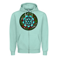 Seafoam Christmas Round Turquoise Gemstone Zipper Hoodie - RanaPortraitStore