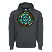 Smoke Christmas Round Turquoise Gemstone Zipper Hoodie - RanaPortraitStore