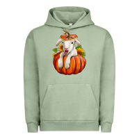 Pigment Oil Green fall pumpkin lamb nancy cooper Urban Hoodie - NancyCooperArtShop