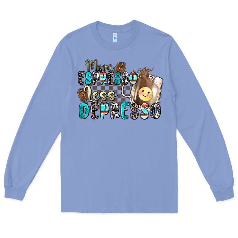 More Espresso Less Depresso Long Sleeve Tee by Zillion Design Studio | Teevron
