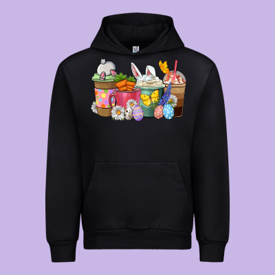 Easter Coffee Cups Urban Hoodie Designed By Nancycooperartshop