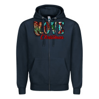 Navy christmas love boots Zipper Hoodie - RanaPortraitStore