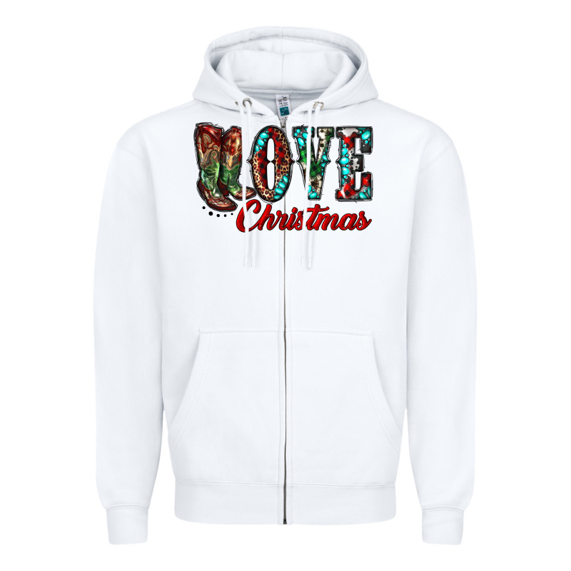 Christmas Love Boots Zipper Hoodie by RanaPortraitStore | Teevron