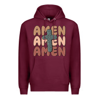 Burgundy amen Premium Hoodie - MaliasSmallBusiness