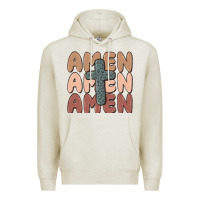 Oatmeal Heather amen Premium Hoodie - MaliasSmallBusiness