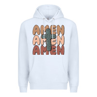 White amen Premium Hoodie - MaliasSmallBusiness