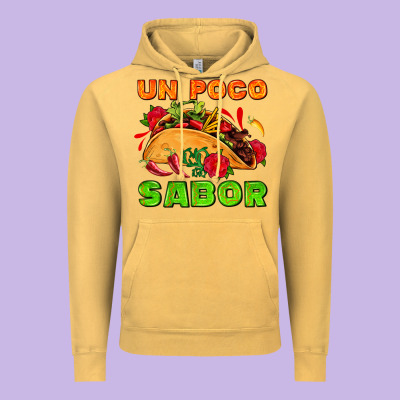 Un Poco Sabor With Taco And Pepper Vintage Hoodie Designed By Adodesignshop