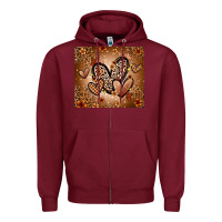 Burgundy melanin hearts Zipper Hoodie - Zillion Design Studio