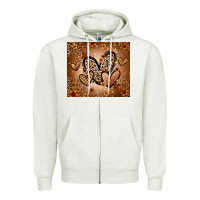 Oatmeal Heather melanin hearts Zipper Hoodie - Zillion Design Studio