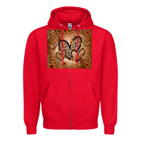 Red melanin hearts Zipper Hoodie - Zillion Design Studio