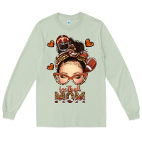 Matcha football messy bun mom Long Sleeve Tee - texasbilliewilder