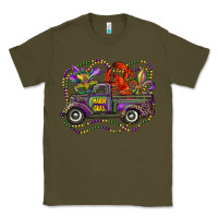 Army Green mardi gras truck with mask fleur de lis and crawfish Classic Tee - RanaPortraitStore