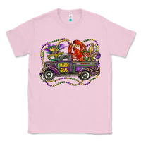 Bubblegum Pink mardi gras truck with mask fleur de lis and crawfish Classic Tee - RanaPortraitStore