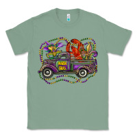 Sage mardi gras truck with mask fleur de lis and crawfish Classic Tee - RanaPortraitStore