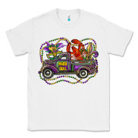White mardi gras truck with mask fleur de lis and crawfish Classic Tee - RanaPortraitStore