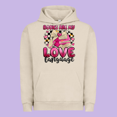 Books Are My Love Language Urban Hoodie Designed By Maliassmallbusiness