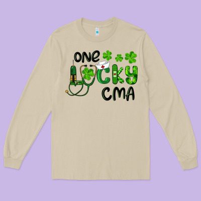 Long Sleeve Tee one lucky certified medical assistant cma