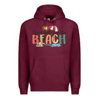 Burgundy life is better at the beach Premium Hoodie - MaliasSmallBusiness