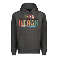 Charcoal Heather life is better at the beach Premium Hoodie - MaliasSmallBusiness