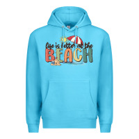 Ocean Blue life is better at the beach Premium Hoodie - MaliasSmallBusiness