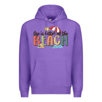 Purple life is better at the beach Premium Hoodie - MaliasSmallBusiness