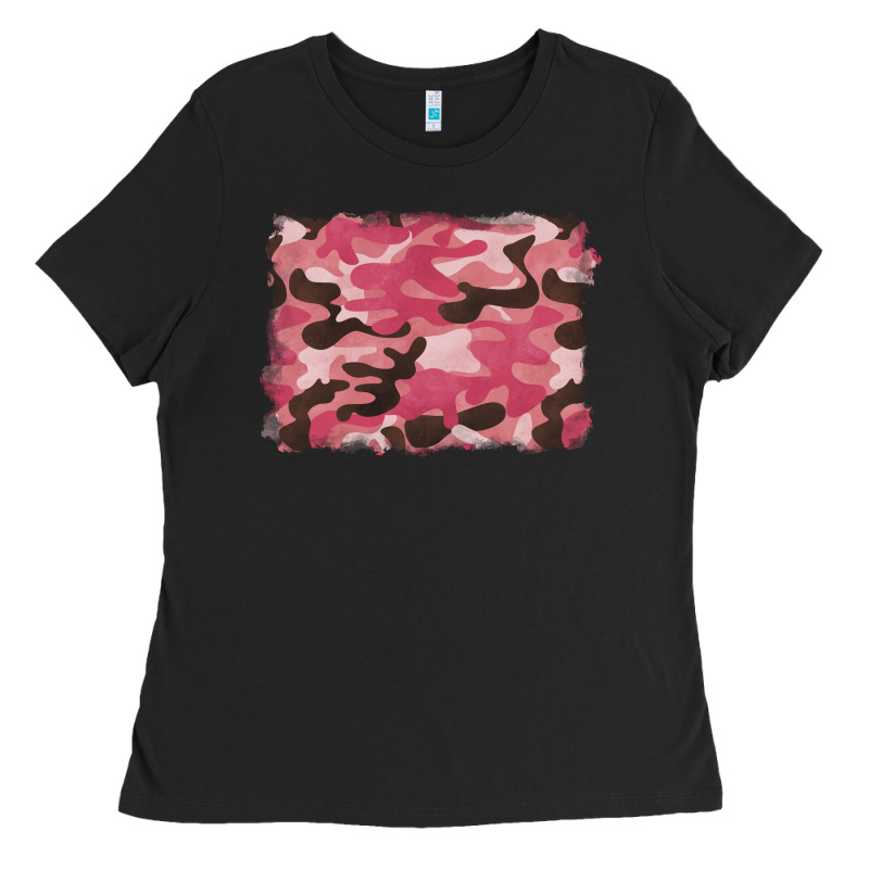Pink Camouflage Background Ladies Tee by BarkalooDesign | Teevron