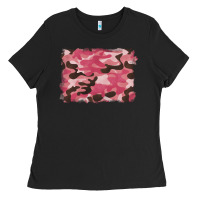 Black pink camouflage background Ladies Tee - BarkalooDesign