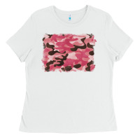 White pink camouflage background Ladies Tee - BarkalooDesign