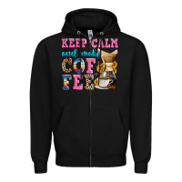 Black keep calm and make coffee Zipper Hoodie - Zillion Design Studio